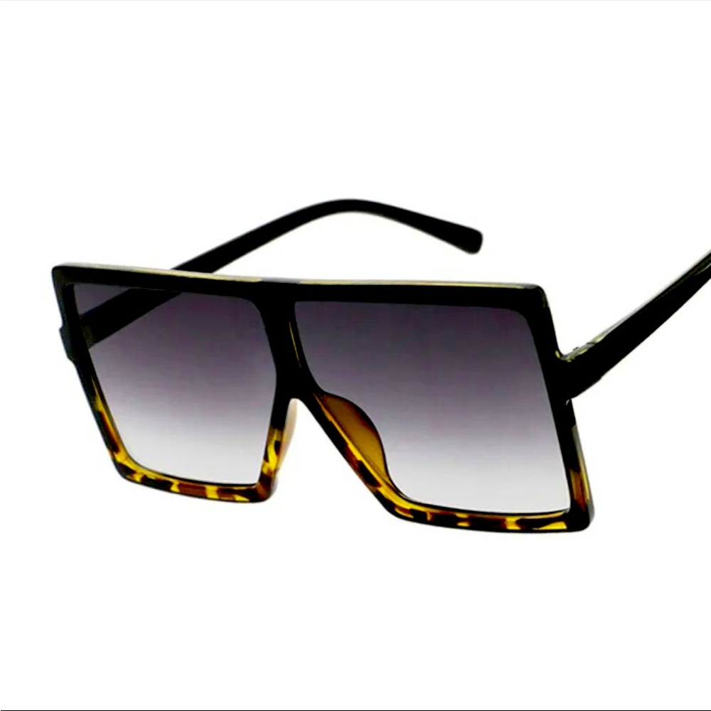 Black Leopard Oversized Sunglasses